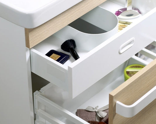 Set promo mobilier baie (masca cu 1 sertar si lavoar) Arthema Revo 60 cm, alb lucios