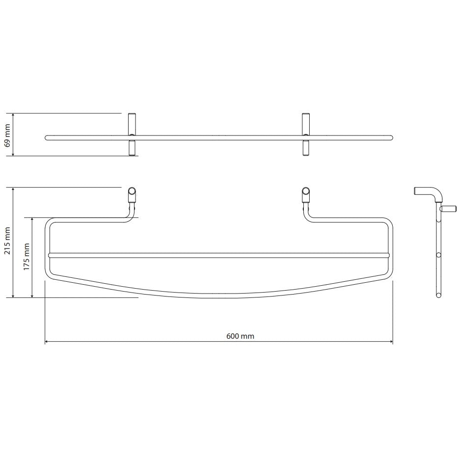 Bemeta Rawell Suport prosop baie tip bara pentru radiator 60 cm, inox