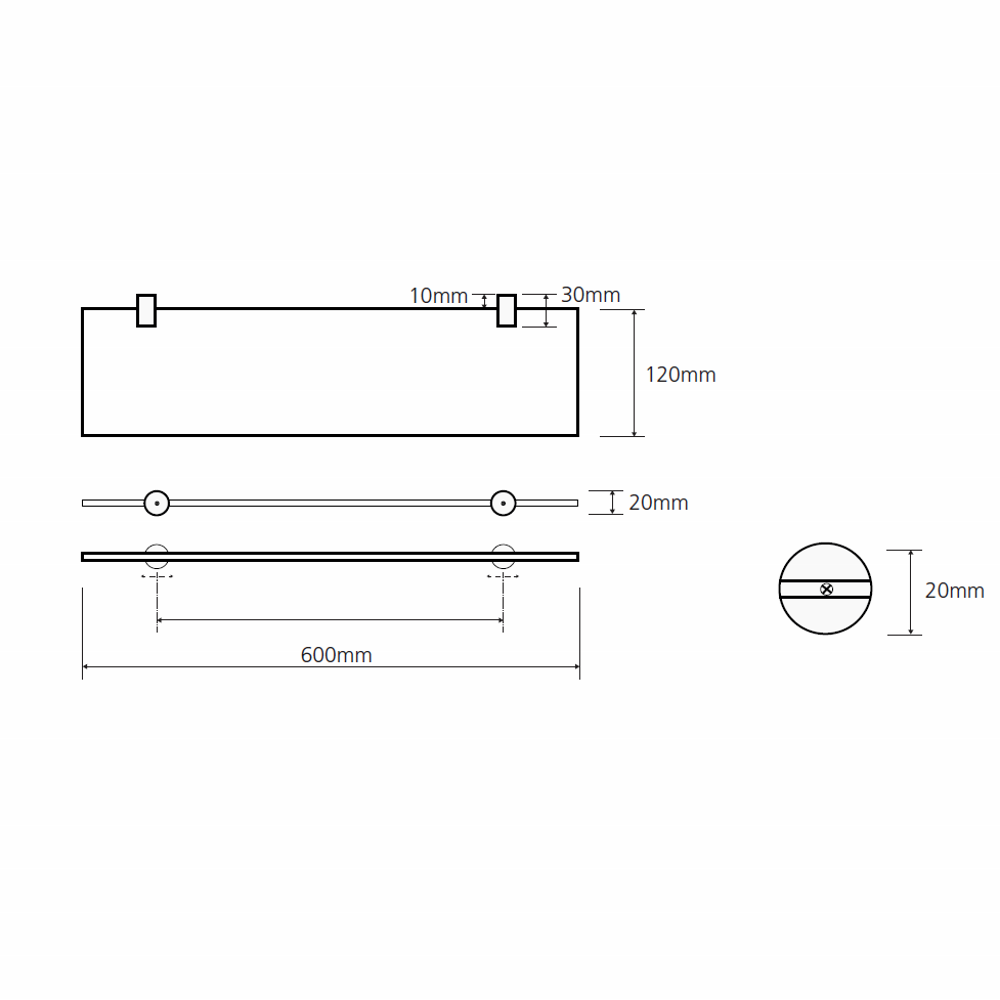 Bemeta Alfa Polita din sticla 60 cm