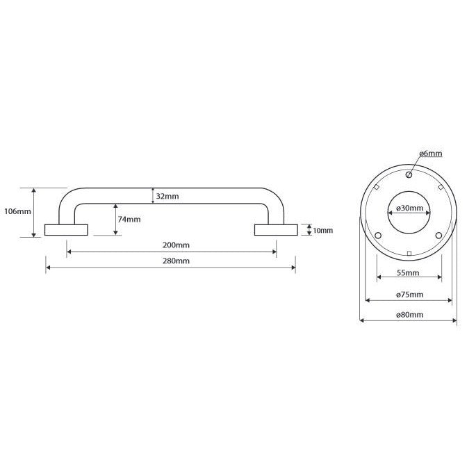Bemeta Help Bara de sprijin 20 cm, inox