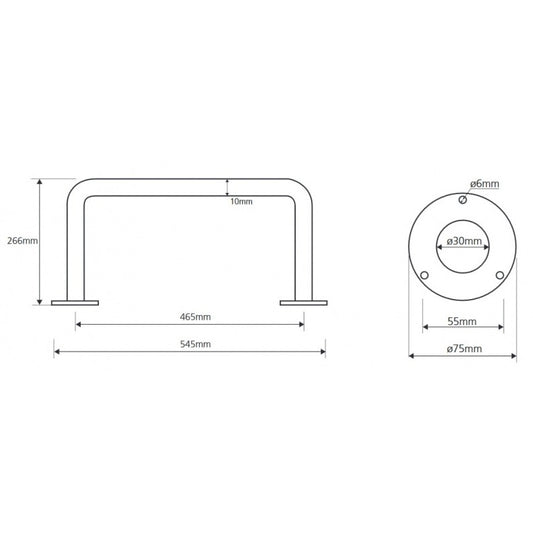 Bemeta Help Bara de sprijin 55 cm, inox