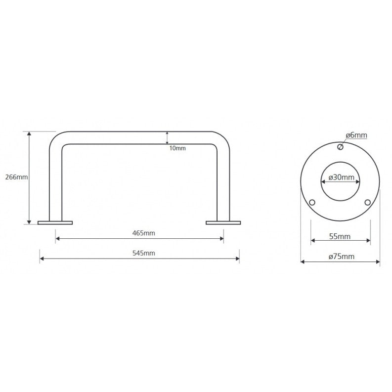 Bemeta Help Bara de sprijin 55 cm, inox mat