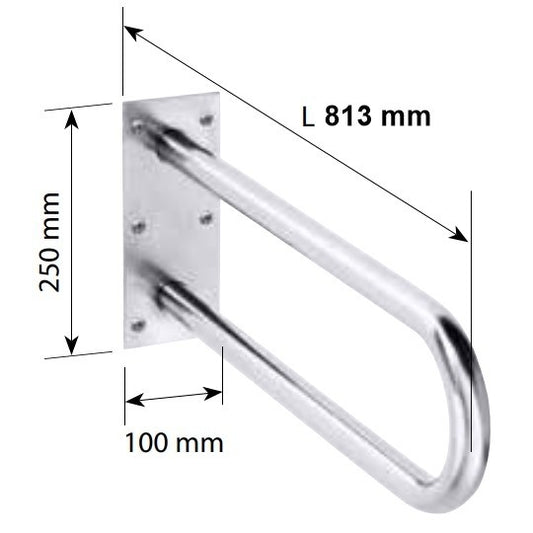 Bemeta Help Bara de sprijin 81 cm, alb, montaj ascuns