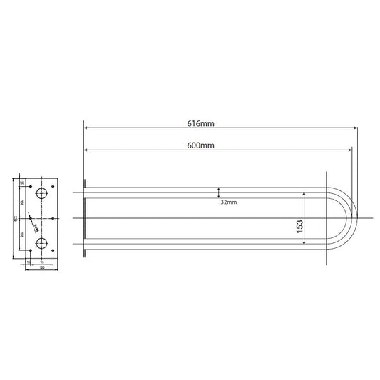 Bemeta Help Bara de sprijin fixa 60 cm, alb