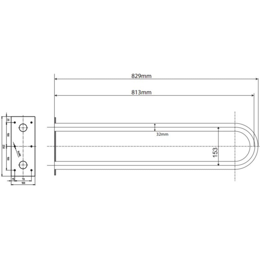 Bemeta Help Bara de sprijin fixa 81 cm, inox mat