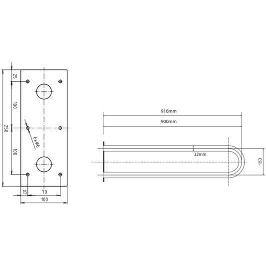 Bemeta Help Bara de sprijin fixa 90 cm, alb