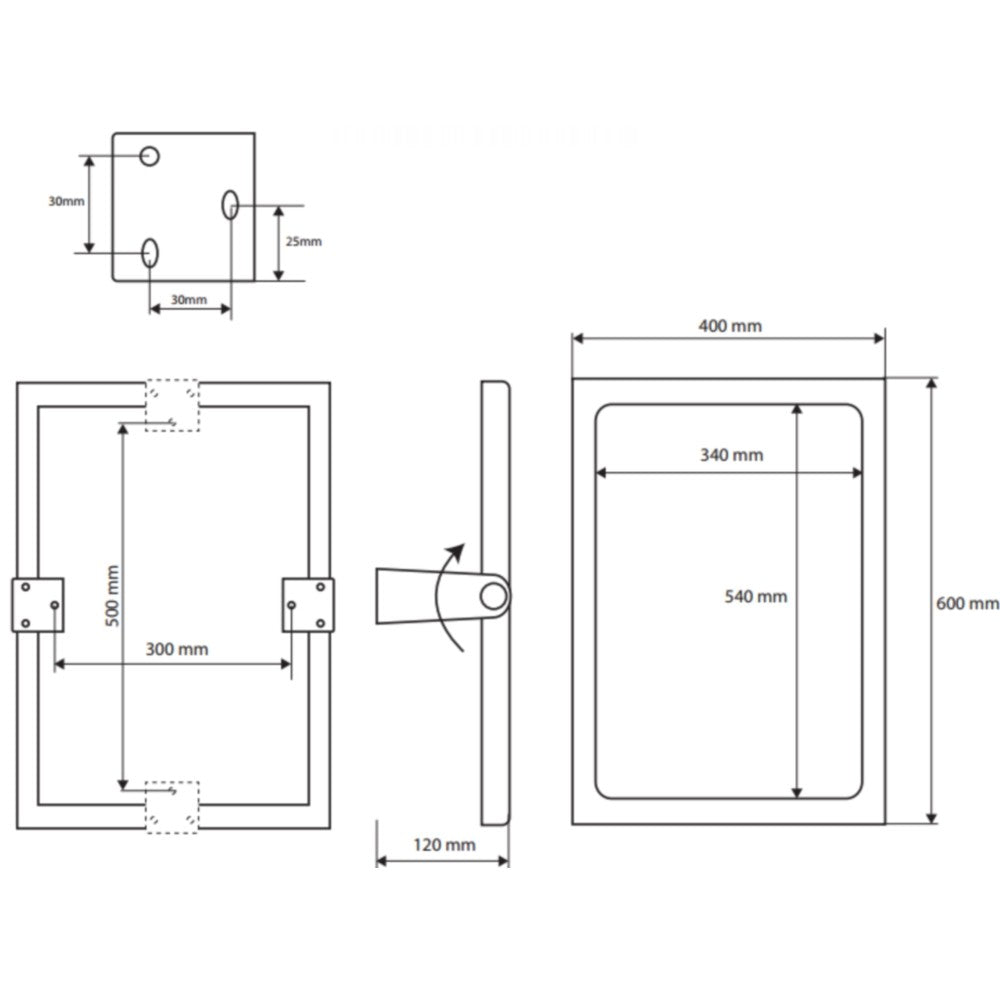Bemeta Help Oglinda inclinabila dizabilitati 40x60 cm, crom
