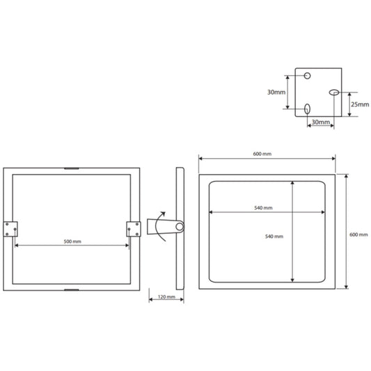 Bemeta Help Oglinda inclinabila dizabilitati 60xH60 cm, crom