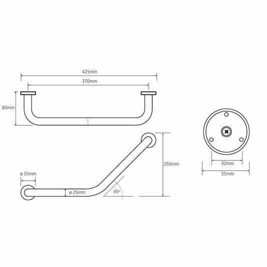 Bemeta Hotel Equipment Bara de sprijin 43 cm, inox