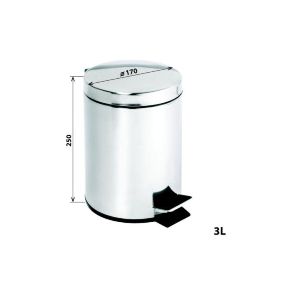 Bemeta Hotel Equipment Cos de gunoi 3 l, inox lucios