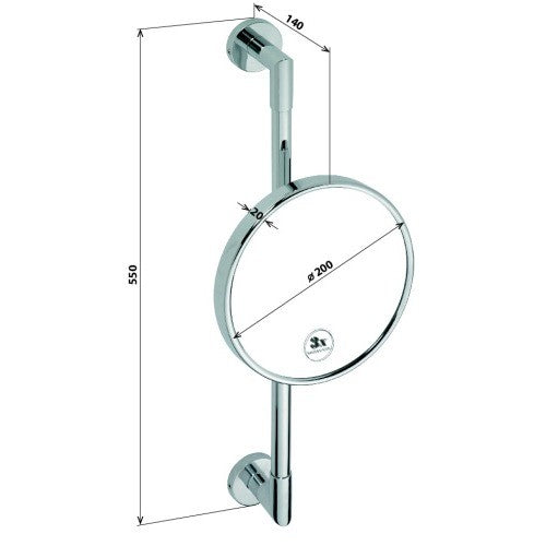 Bemeta Oglinda cosmetica cu suport Ø20 cm