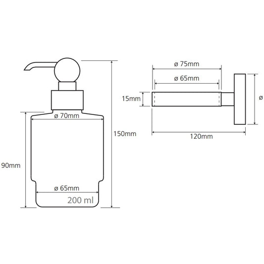Bemeta Retro MINI Dozator sapun lichid, cromat