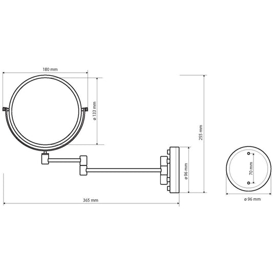 Bemeta Retro Oglinda cosmetica de perete Ø13.3 cm, auriu