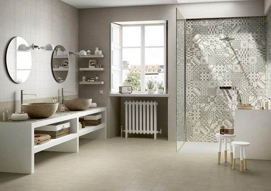 Gresie exterior / interior portelanata rectificata bej 30x60 cm, Marazzi Block Beige