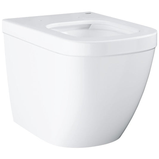 Set Vas WC pe pardoseala cu capac si bideu Grohe Euro Ceramic Rimless 37x54 cm evacuare orizontala sau verticala, lipit de perete