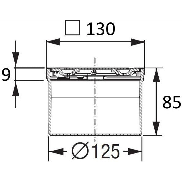 Set promo Sifon pardoseala de trecere Kessel System 125 Premium cu capac inox
