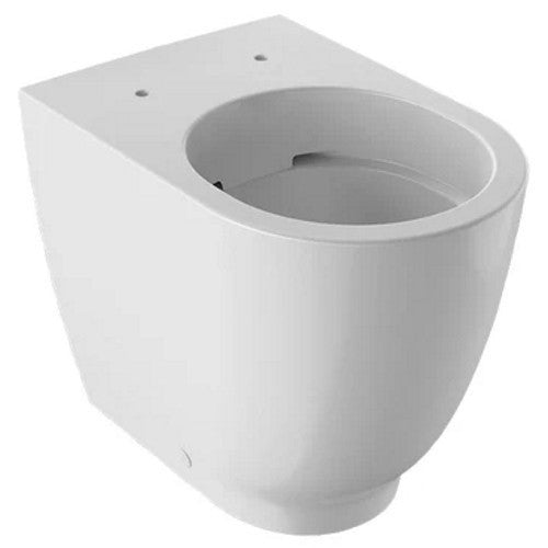 Set Vas WC pe pardoseala cu capac si bideu Geberit Acanto Rimfree 35x51 cm evacuare orizontala sau verticala, lipit de perete