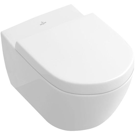 Set Vas WC suspendat cu capac si bideu Villeroy & Boch Subway 2.0 37x56 cm evacuare orizontala, sistem spalare DirectFlush