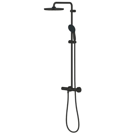 Coloana dus cu baterie si termostat Grohe Tempesta System 250, negru mat