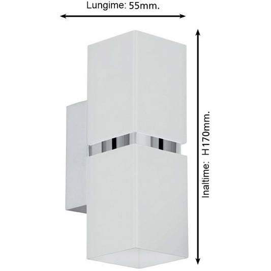 Eglo Passa Aplica patrata 2x3.3W, alb