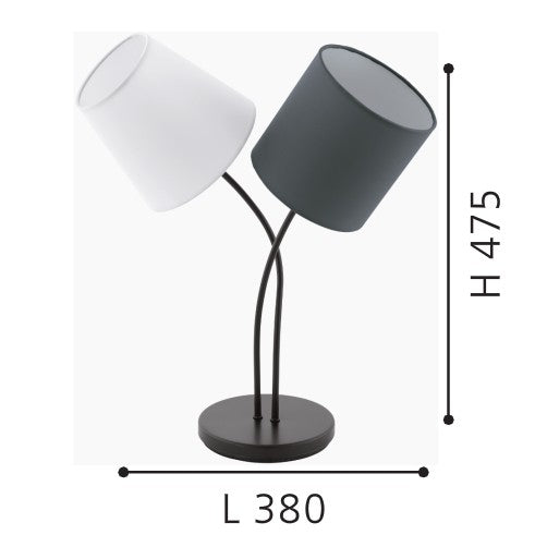 Eglo Almeida Veioza 2x40W, alb/antracit