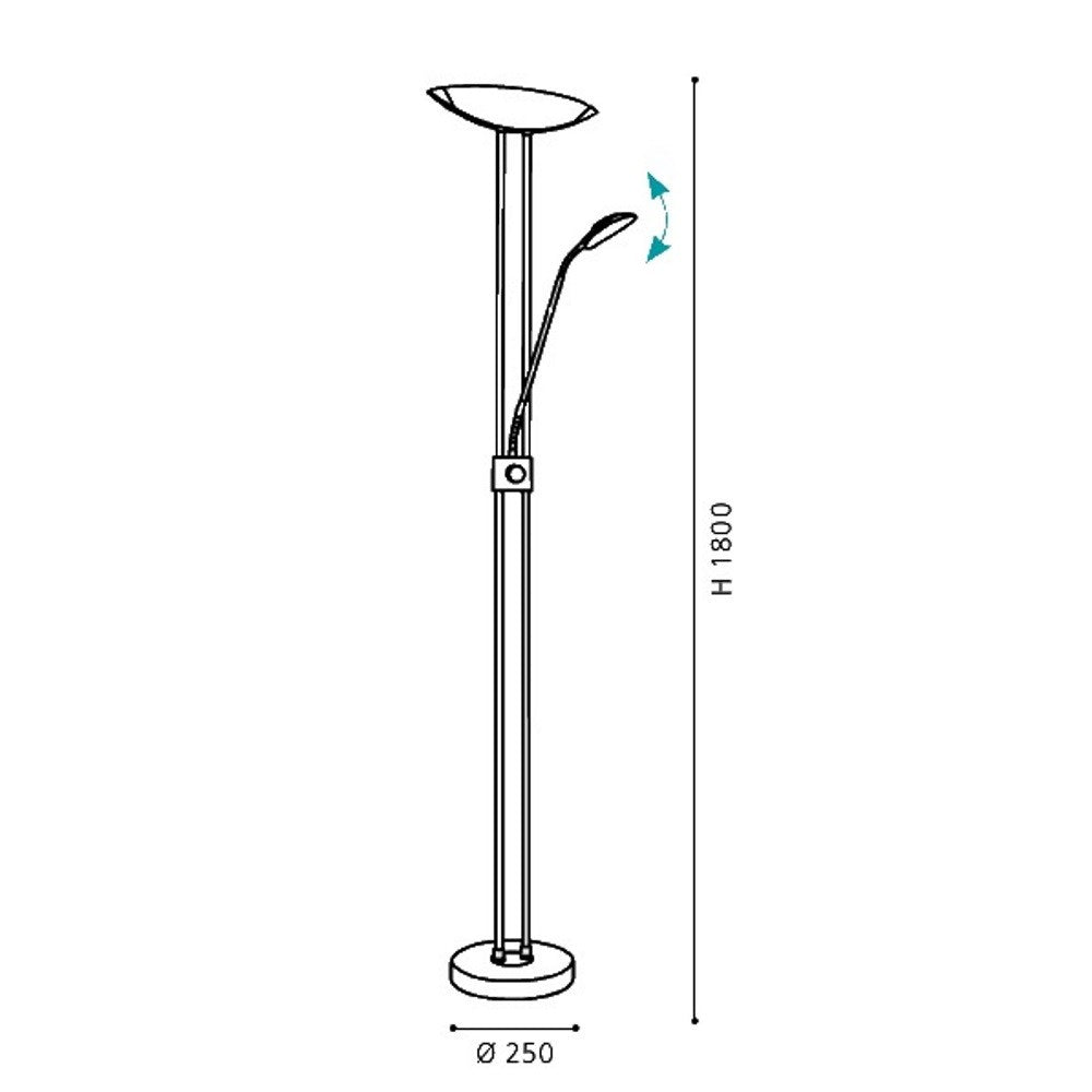 Eglo Baya Led Lampadar 1x20W si 2x2.5W, nichel mat