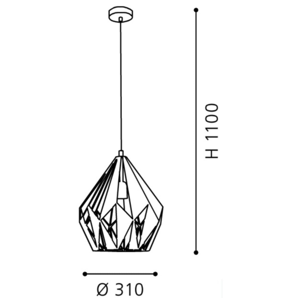 Eglo Carlton 1 Pendul 1x60W, negru/argintiu