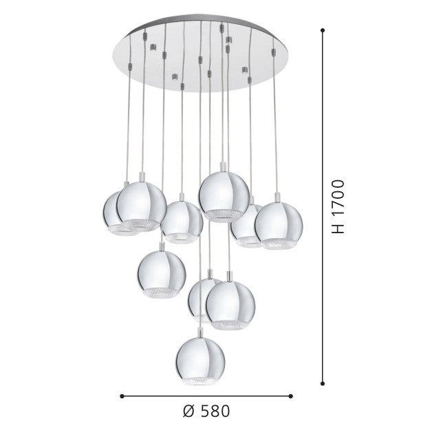 Eglo Conessa Lustra 10x3.3W, crom