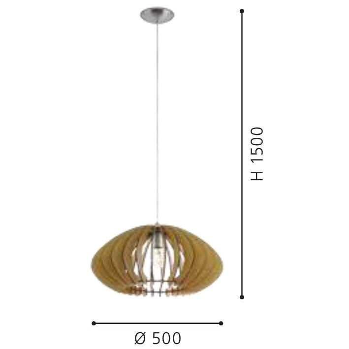 Eglo Cossano 2 Pendul 1x60W, Ø50 mm, bej