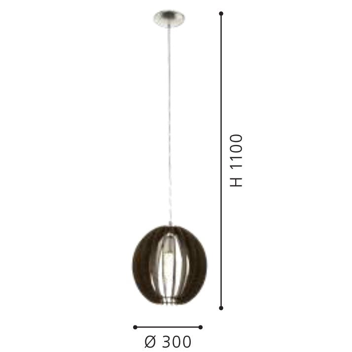 Eglo Cossano Pendul 1x60W, Ø30 mm, maro