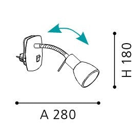 Eglo Dakar 3 Aplica cu spot 1x25W, alb/nichel