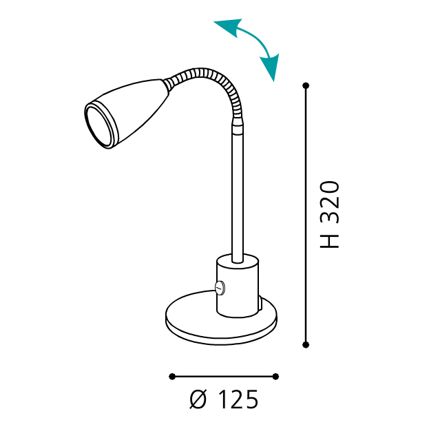 Eglo Fox Lampa de birou 1x3W, alb