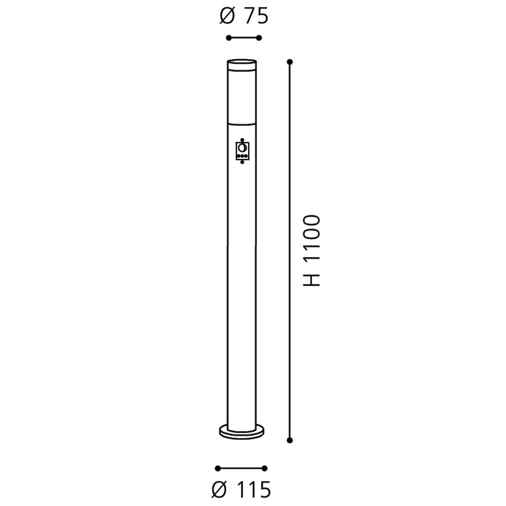 Eglo Helsinki Stalp mediu cu senzor 1x15W, inox
