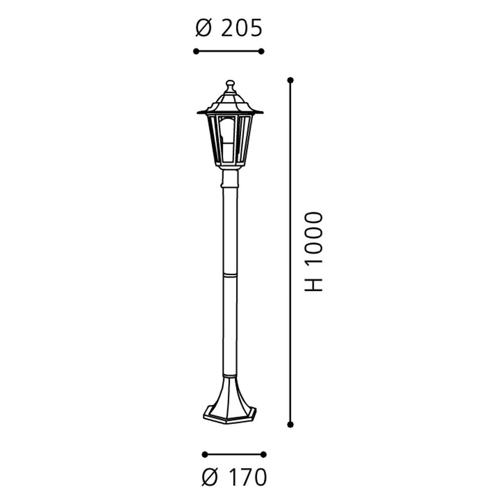 Eglo Laterna 4 Stalp mediu 1x60W, negru