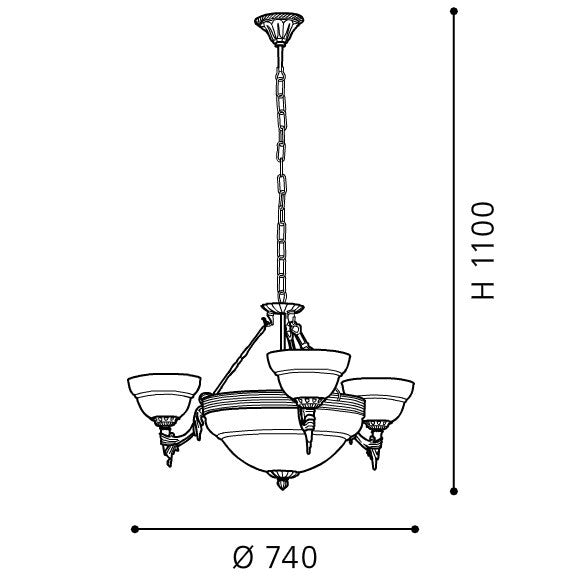 Eglo Marbella Lustra 6x60W, bej/bronz