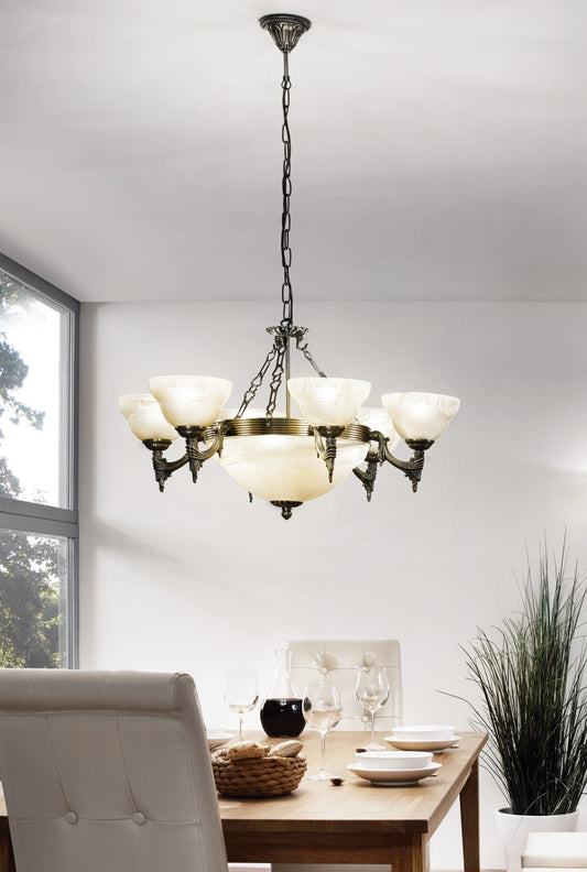 Eglo Marbella Lustra 9x60W, bej/bronz
