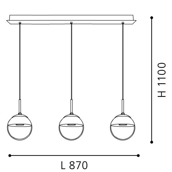 Eglo Montefio 1 Lustra 3X5W, L87 cm, alb