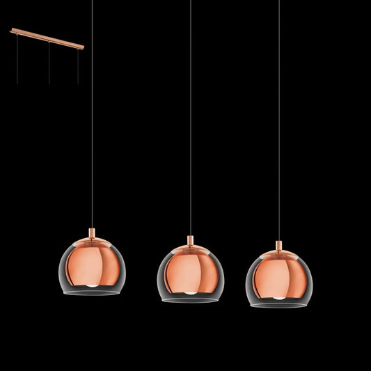 Eglo Rocamar Pendul 3x40W, cupru/transparent