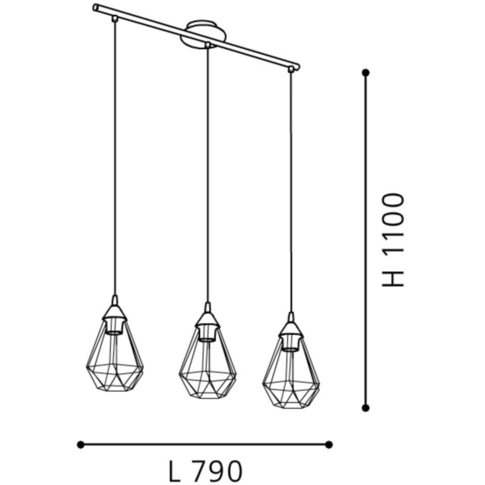Eglo Tarbes Lustra 3x60W, 79xH110 cm, negru