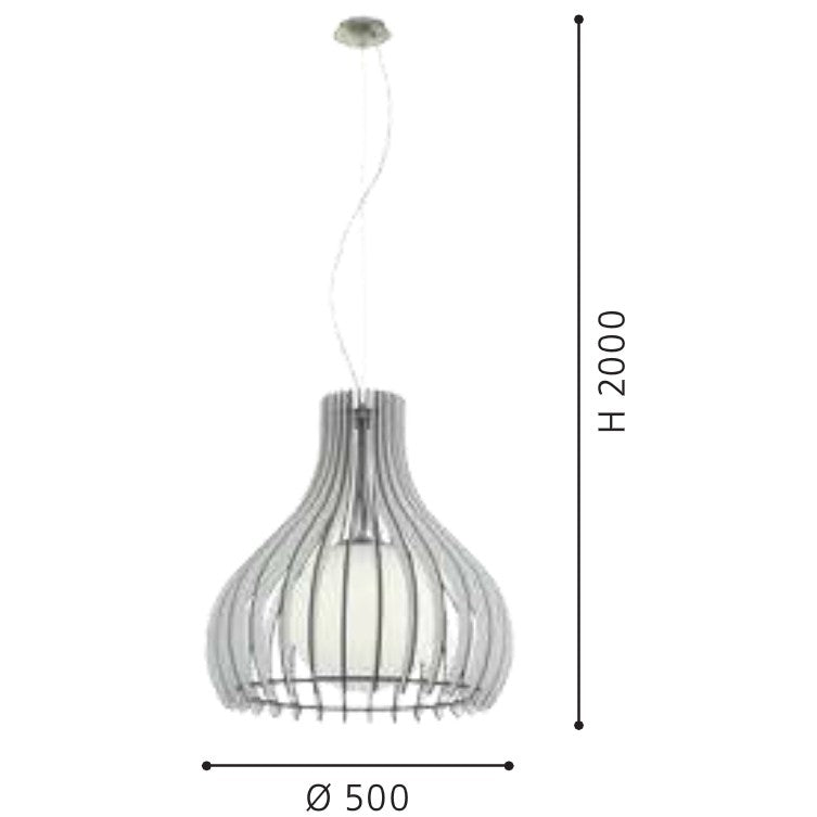 Eglo Tindori Pendul 1x60W, Ø50 mm, alb