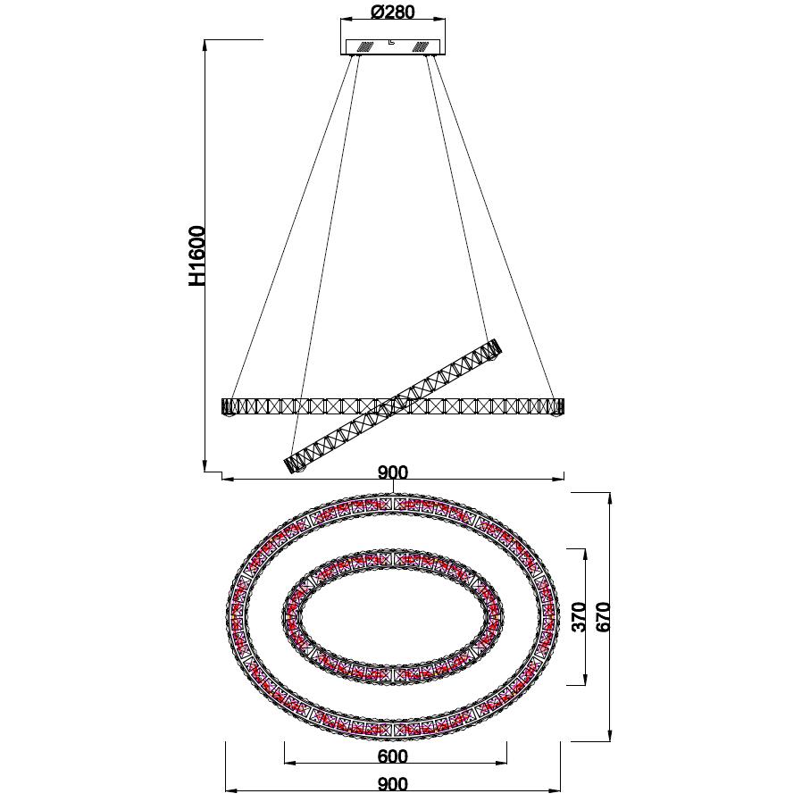 Eglo Toneria Lustra LED 128x0.5W, crom/cristal
