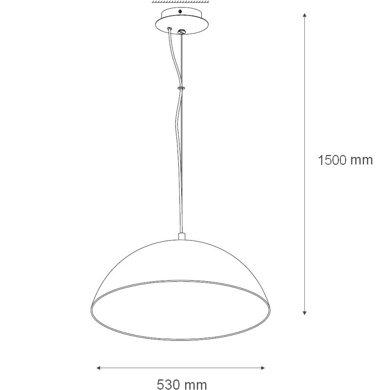 Eglo Gaetano 1 Pendul 1x60W, Ø53 cm, negru/cupru