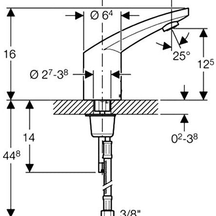Geberit 185 Baterie lavoar cu infrarosu fara mixare apa, 220 V