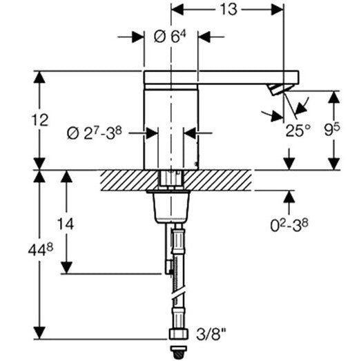 Geberit 186 Baterie lavoar cu infrarosu si maner pentru mixare apa, 220 V