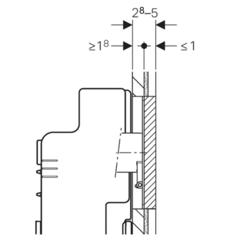 Geberit Sigma Capac pentru caseta de service la nivelul peretelui, cadru vizibil