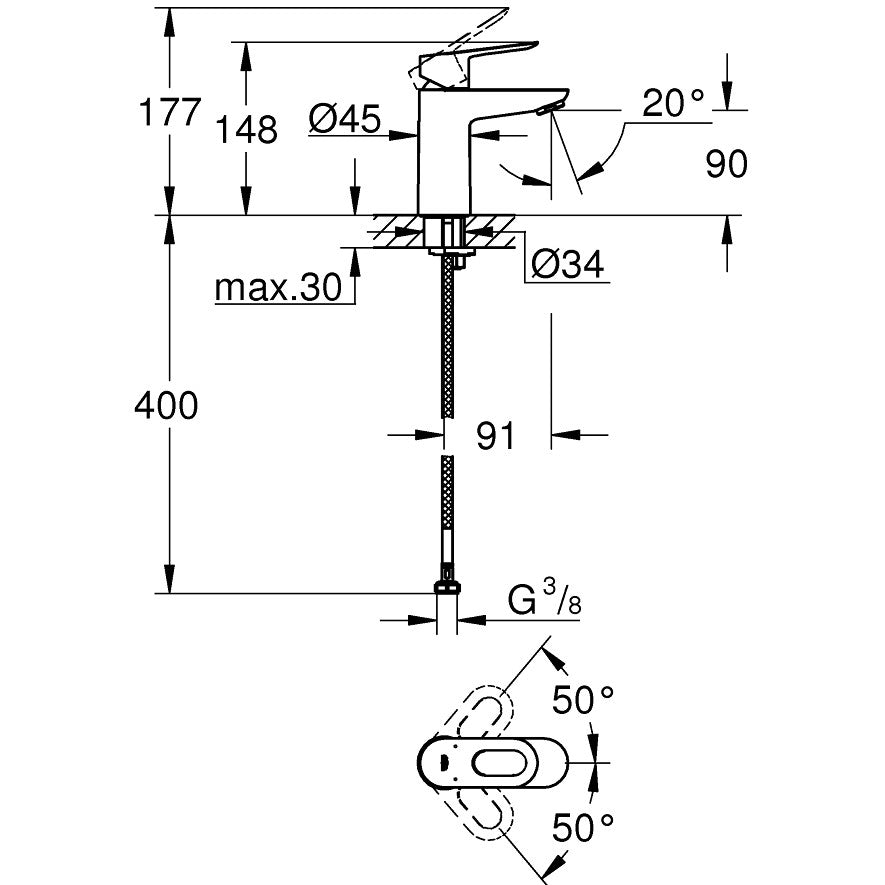 Baterie lavoar Grohe BauLoop