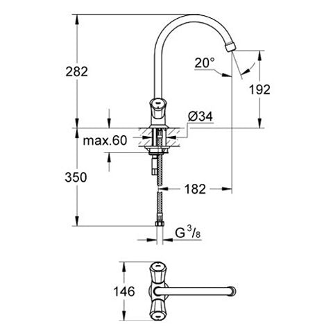 Grohe Costa L Baterie chiuveta bucatarie