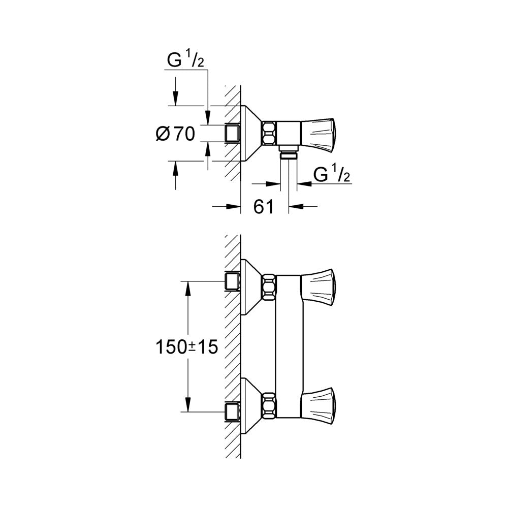 Grohe Costa L Baterie dus cu dubla comanda