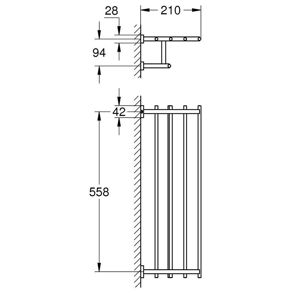 Grohe Essentials Cube Raft (etajera) prosop baie 60 cm