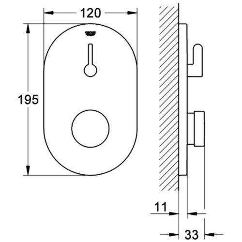 Grohe Eurosmart Cosmopolitan T Baterie dus cu inchidere automata cu mixare, incastrata